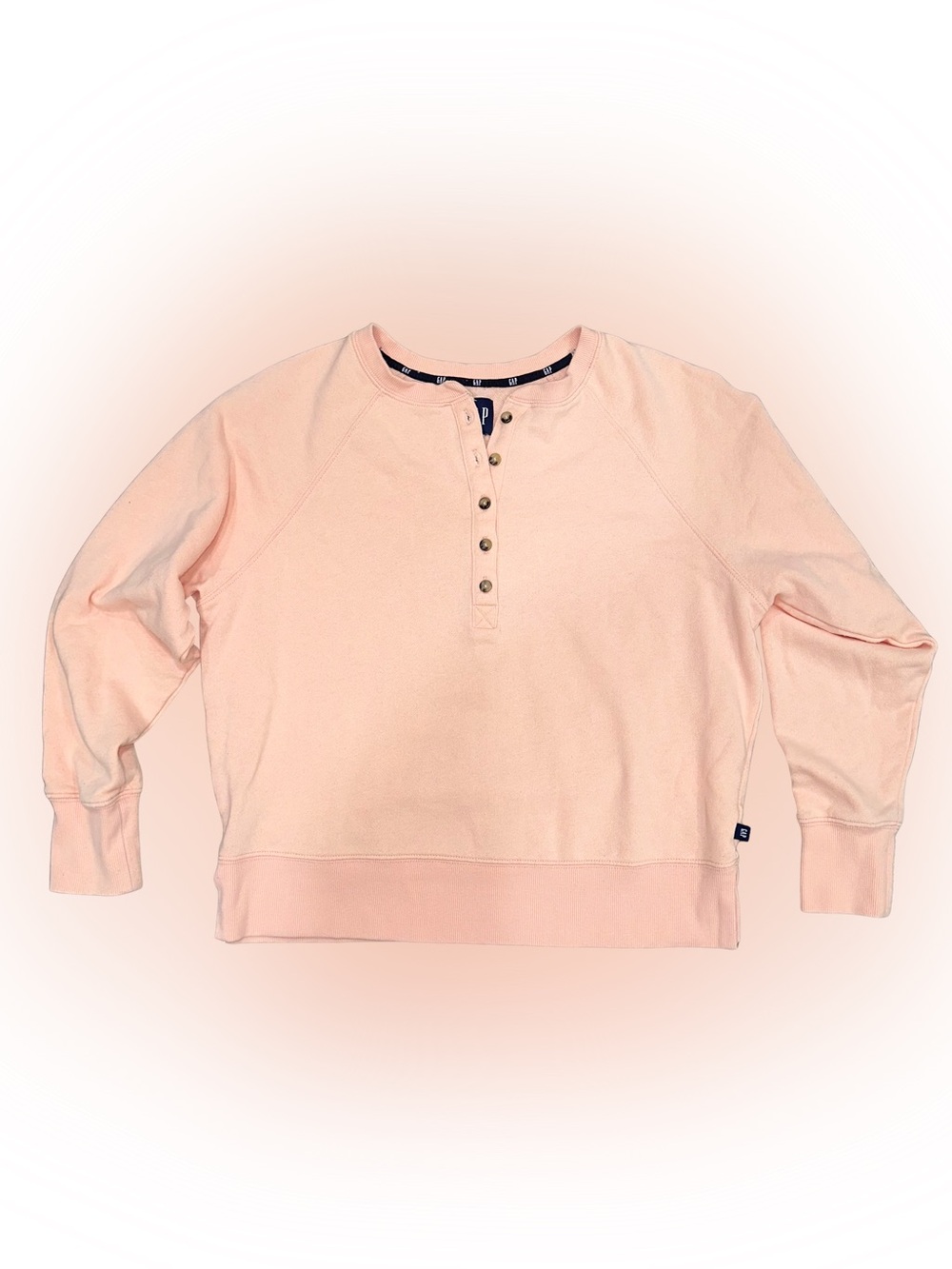 Gap Henley Pullover Sweatshirt Peach Color Women’s Size Medium